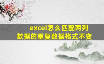 excel怎么匹配两列数据的重复数据格式不变