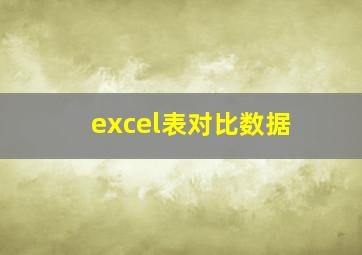 excel表对比数据