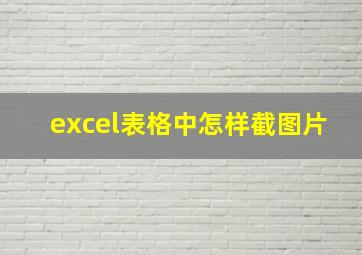 excel表格中怎样截图片