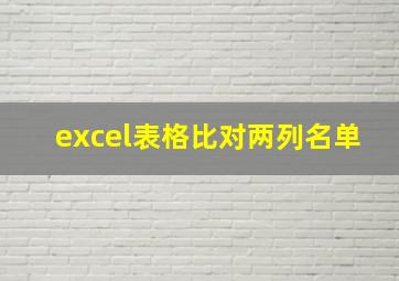 excel表格比对两列名单