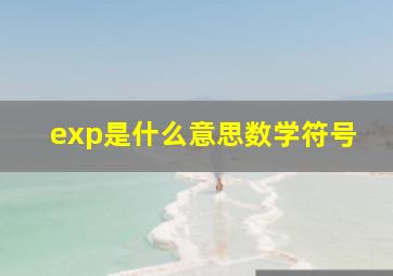 exp是什么意思数学符号