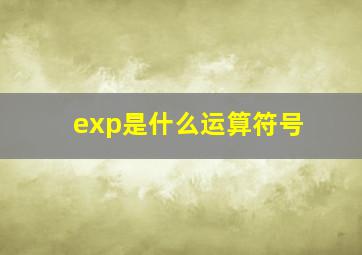 exp是什么运算符号