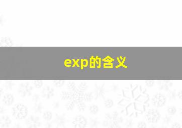 exp的含义