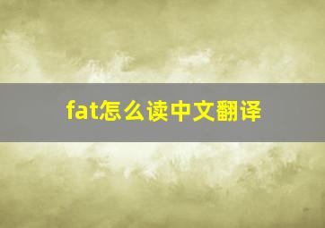 fat怎么读中文翻译