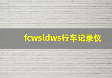 fcwsldws行车记录仪