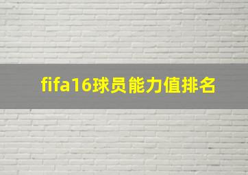 fifa16球员能力值排名