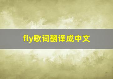 fly歌词翻译成中文