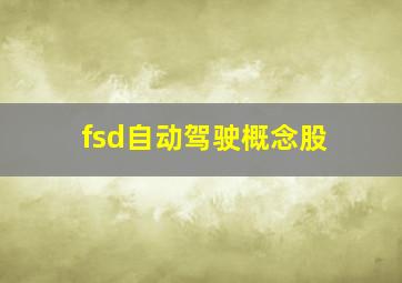 fsd自动驾驶概念股