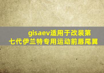 gisaev适用于改装第七代伊兰特专用运动前唇尾翼