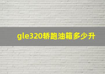 gle320轿跑油箱多少升