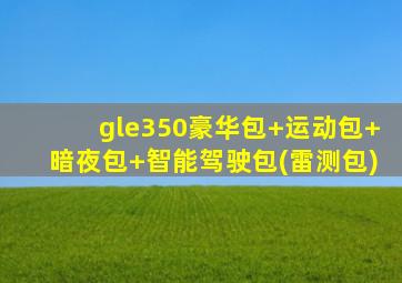 gle350豪华包+运动包+暗夜包+智能驾驶包(雷测包)