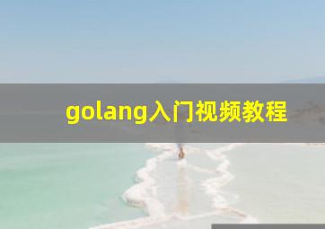 golang入门视频教程