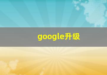 google升级