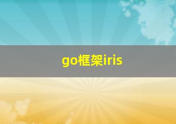 go框架iris