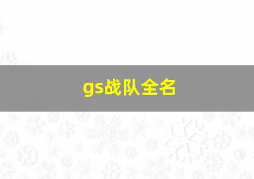 gs战队全名