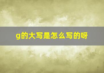 g的大写是怎么写的呀