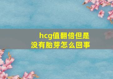 hcg值翻倍但是没有胎芽怎么回事