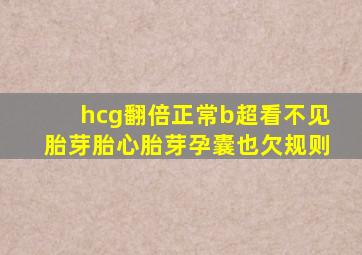 hcg翻倍正常b超看不见胎芽胎心胎芽孕囊也欠规则