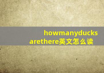 howmanyducksarethere英文怎么读