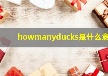 howmanyducks是什么意思