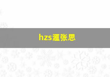 hzs滙张思