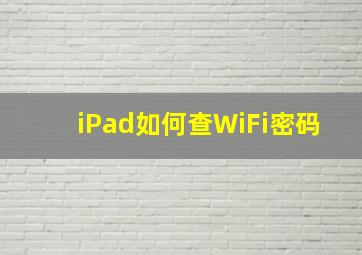 iPad如何查WiFi密码