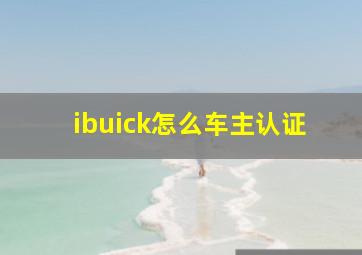 ibuick怎么车主认证