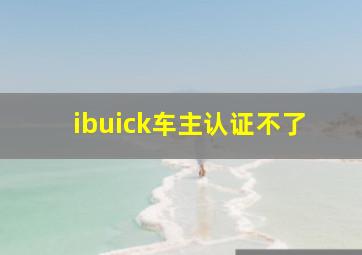 ibuick车主认证不了