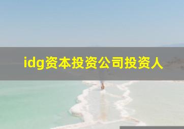 idg资本投资公司投资人