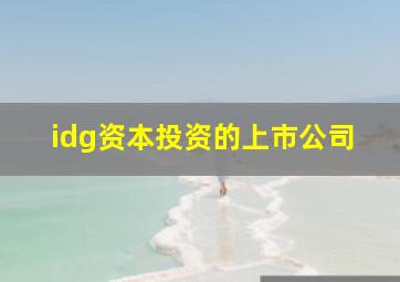 idg资本投资的上市公司