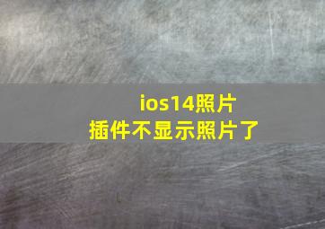 ios14照片插件不显示照片了