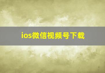 ios微信视频号下载