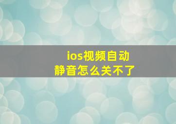 ios视频自动静音怎么关不了