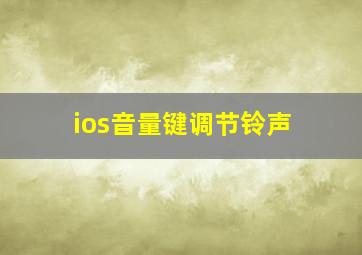 ios音量键调节铃声