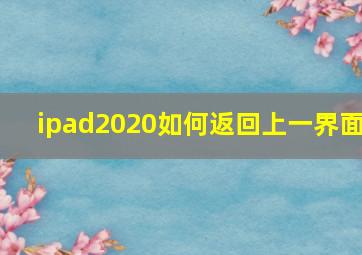 ipad2020如何返回上一界面