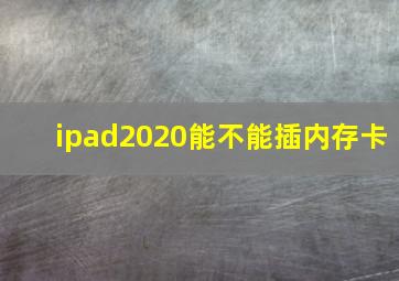 ipad2020能不能插内存卡