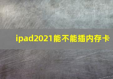 ipad2021能不能插内存卡