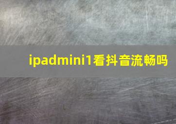 ipadmini1看抖音流畅吗