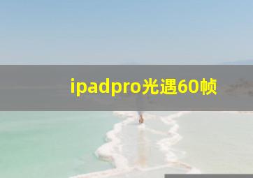 ipadpro光遇60帧