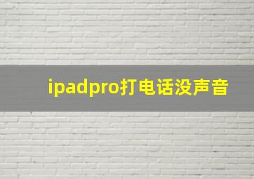 ipadpro打电话没声音