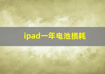 ipad一年电池损耗