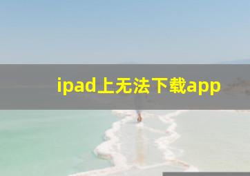 ipad上无法下载app