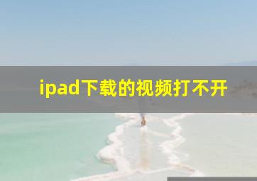 ipad下载的视频打不开