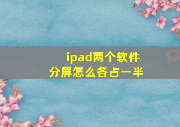 ipad两个软件分屏怎么各占一半