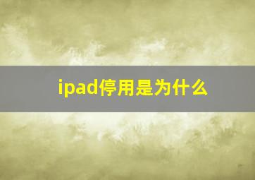 ipad停用是为什么