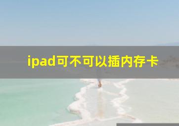 ipad可不可以插内存卡