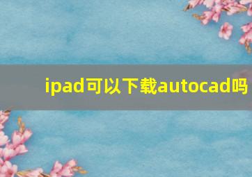 ipad可以下载autocad吗