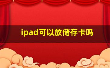 ipad可以放储存卡吗