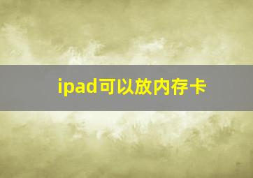 ipad可以放内存卡