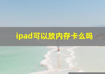 ipad可以放内存卡么吗